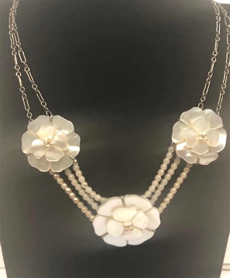 chanel pearl camellia necklace|chanel camellia necklace.